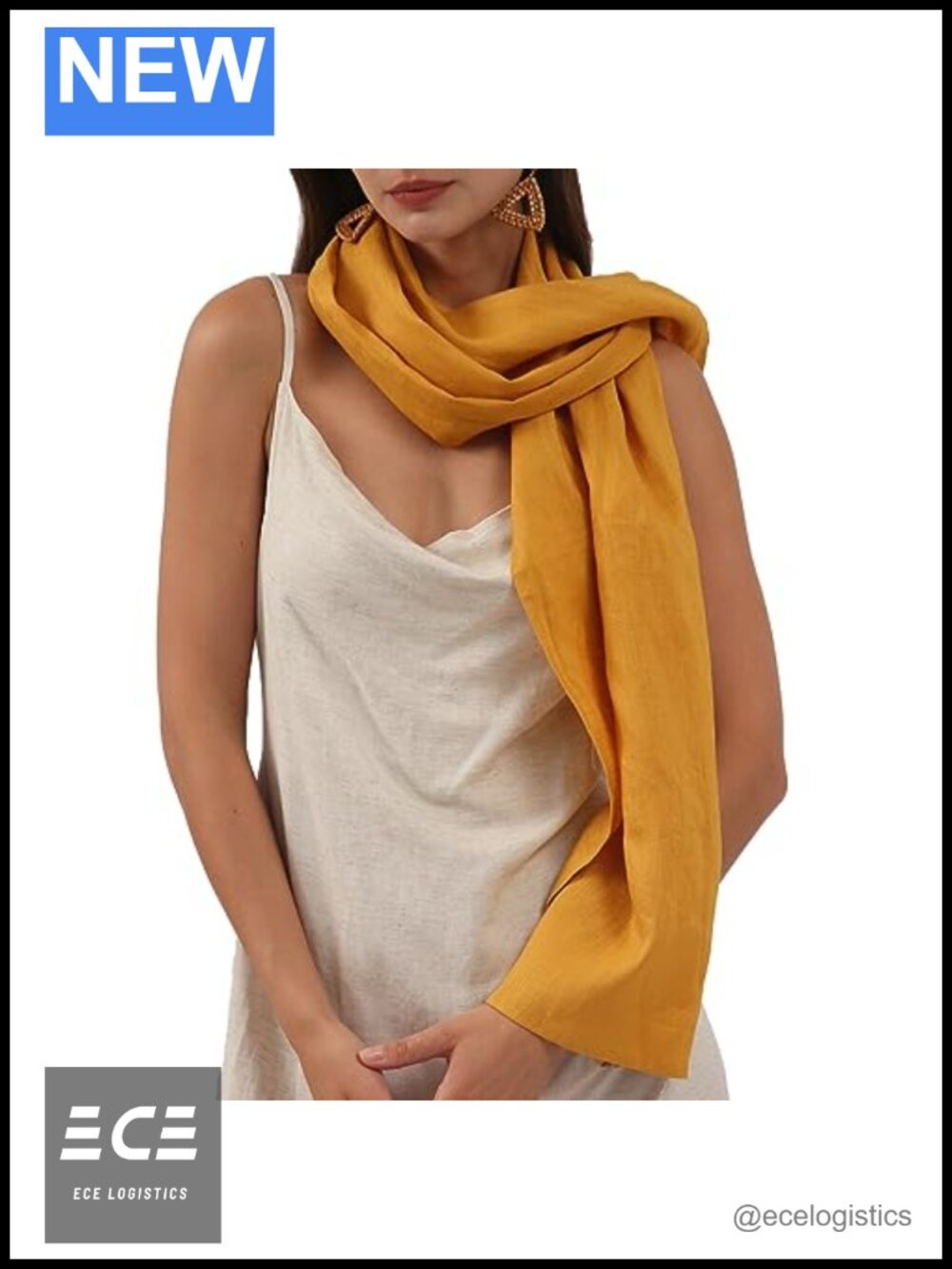 100% Linen Lightweight Long Scarf Wrap Shawl Casual Solid